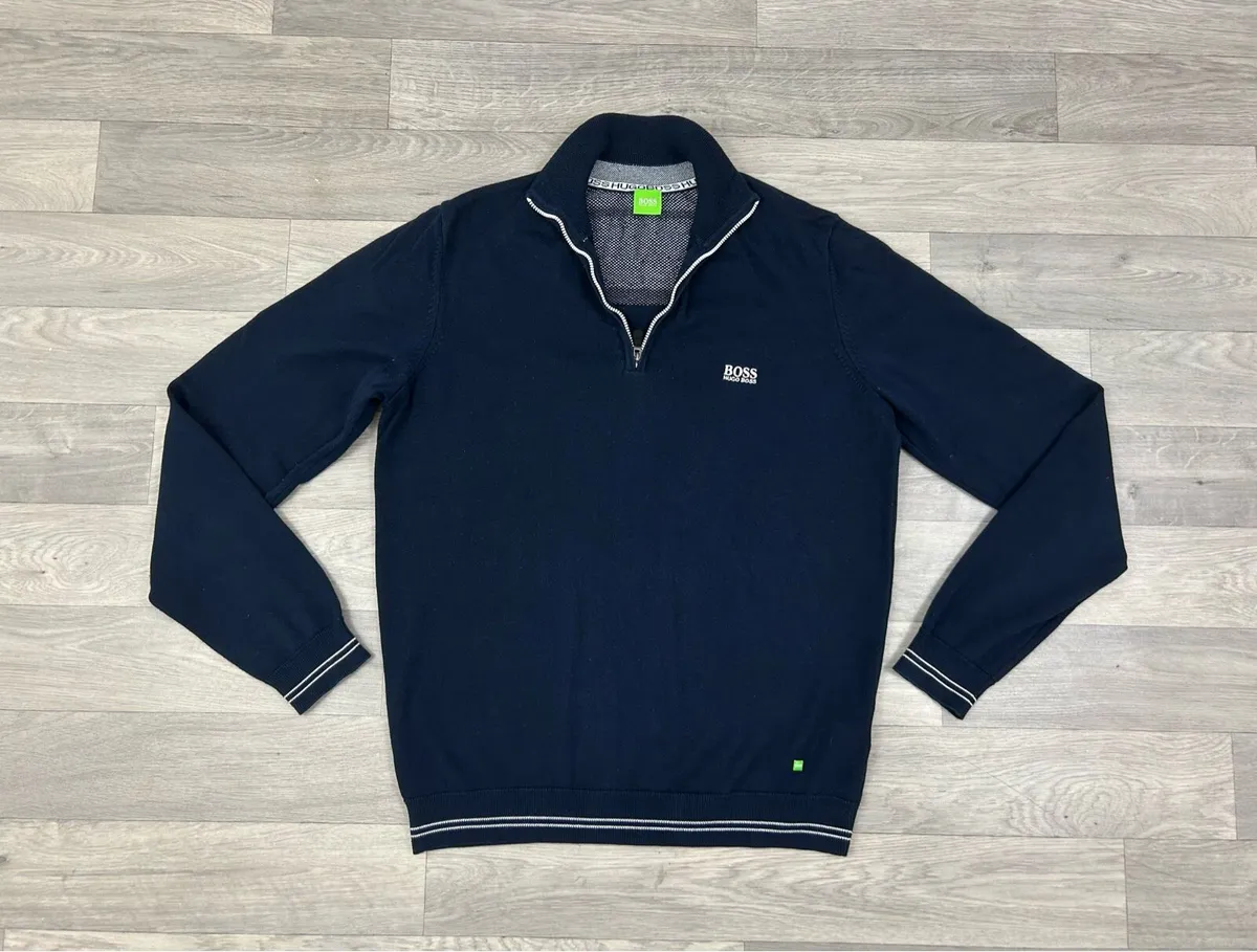 Hugo Boss Cotton Blend half zip Jumper Medium - Image 1