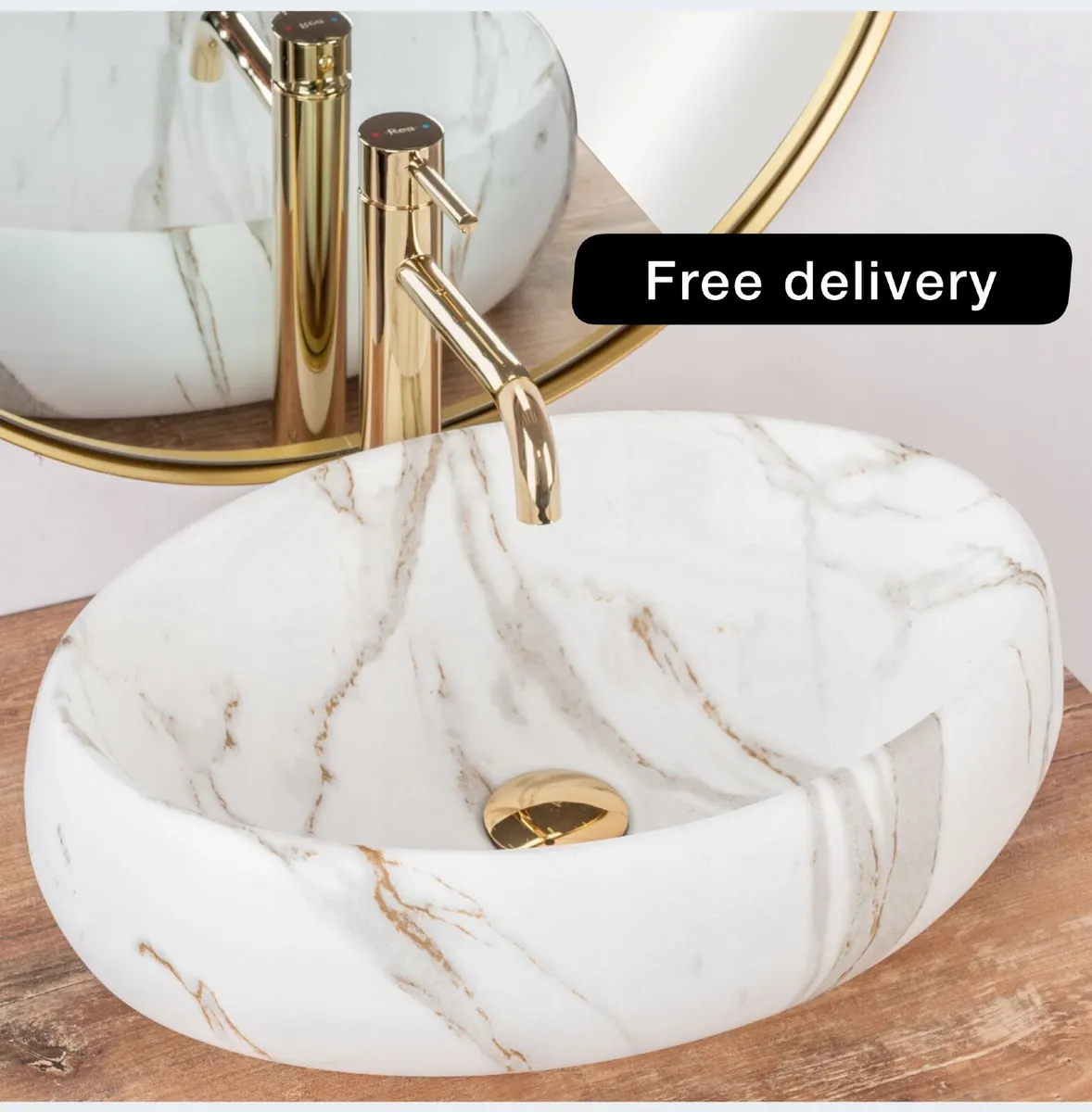 Washbasin set + tap + stopper - Image 1