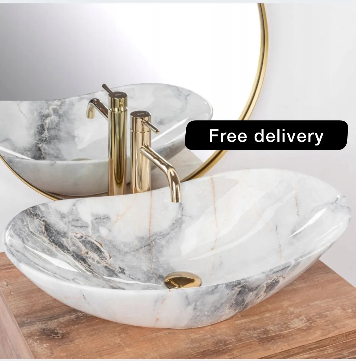 Washbasin set + tap + stopper - Image 1
