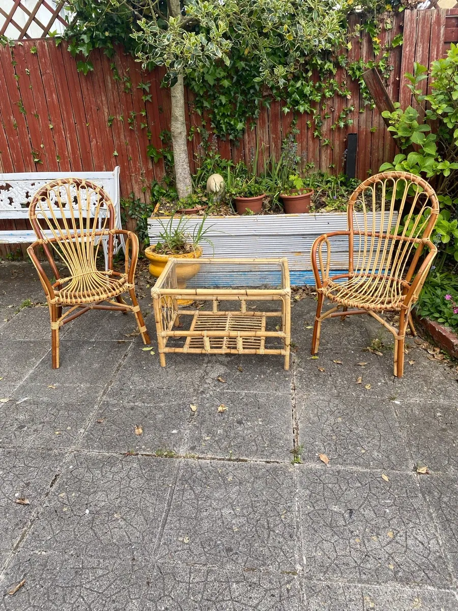 Cane bistro set - Image 1