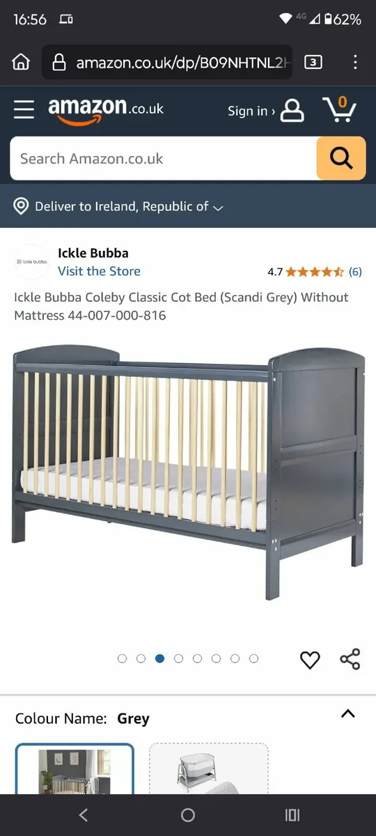 Cot and Baby changer (Dark Grey) - Image 4