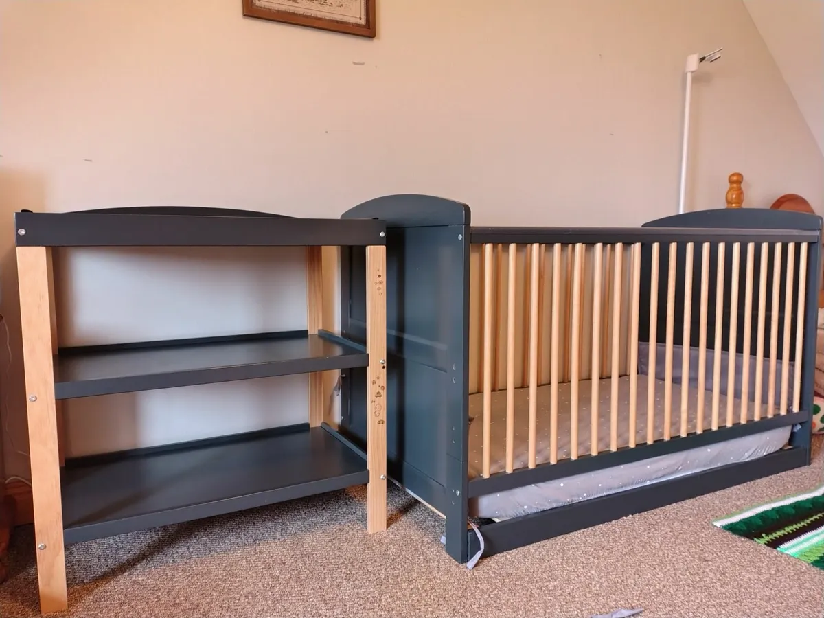 Cot and Baby changer (Dark Grey) - Image 1