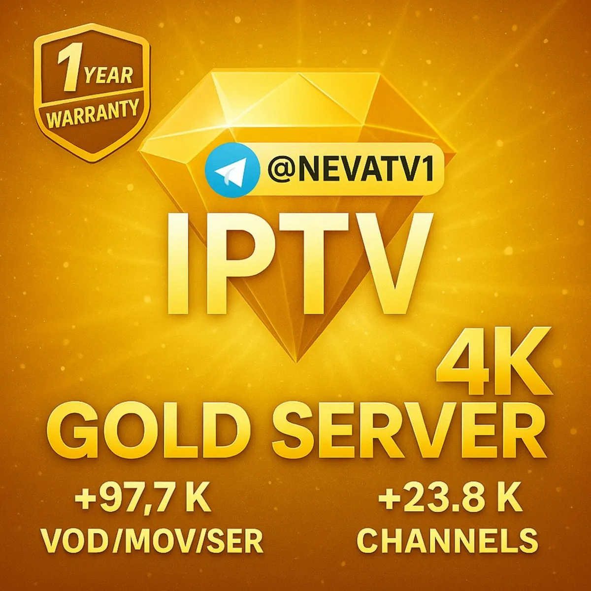 IP-TV Gold Server 4K (All Devices) - 1 year