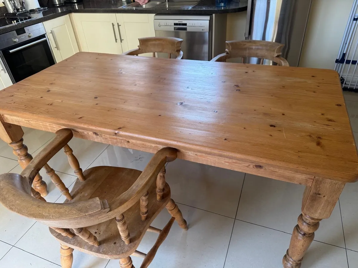 Wooden Dining Table + Chairs