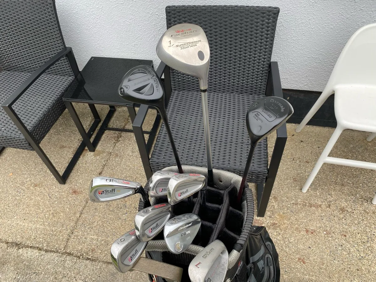 Full set golf clubs bag and trolley - Image 1