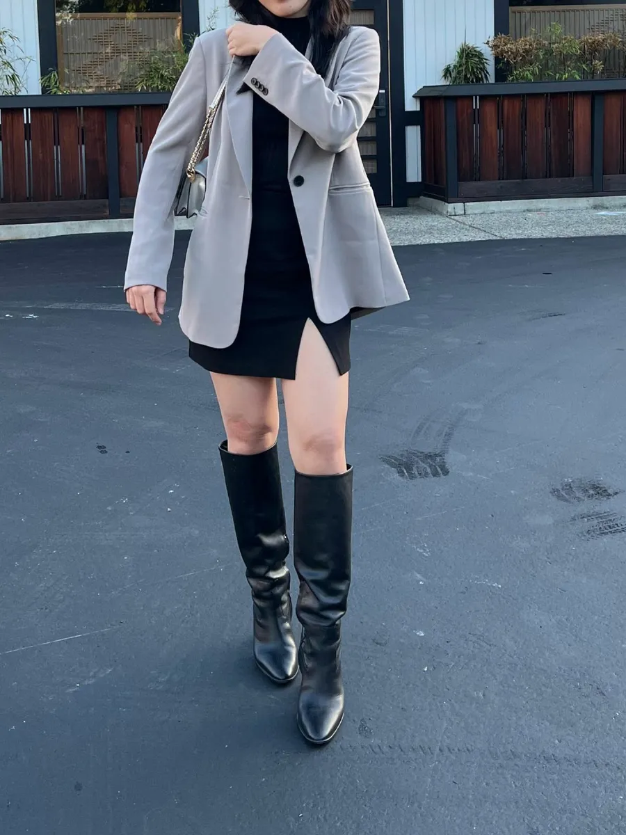 Zara Real Leather Black Knee High Boots 6UK/39EU - Image 2