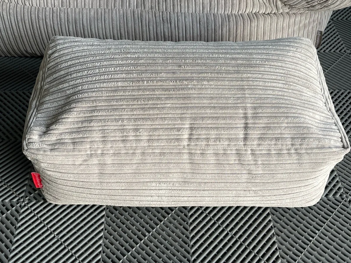 Big Bertha 2 Seater Beanbag Sofa & Footstool - Image 4