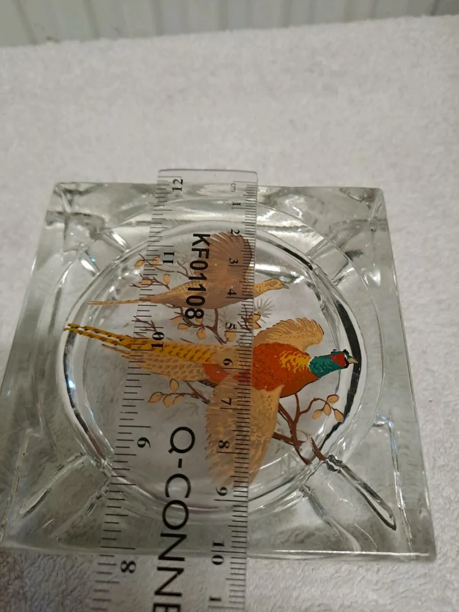 Pheasant glass ashtray vintage - Image 4