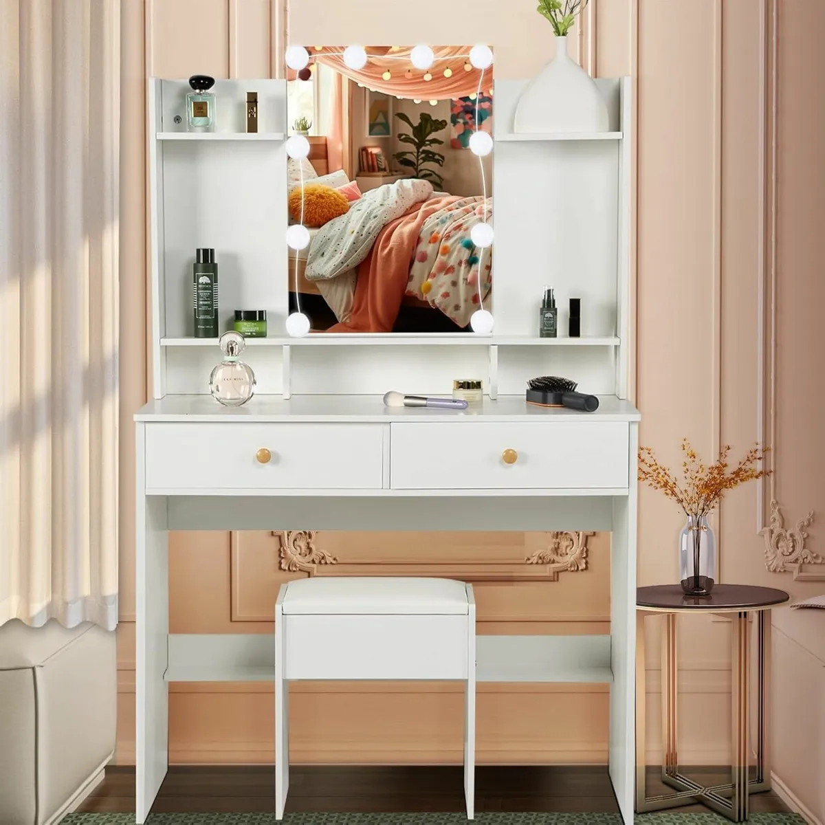 Dressing Table Mirror Light LED Lights Storage - Image 3