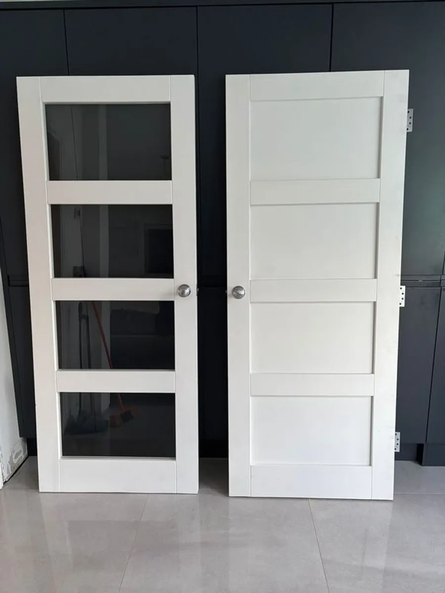 Internal doors (2 glazed, 4 solid)including handles and hinges