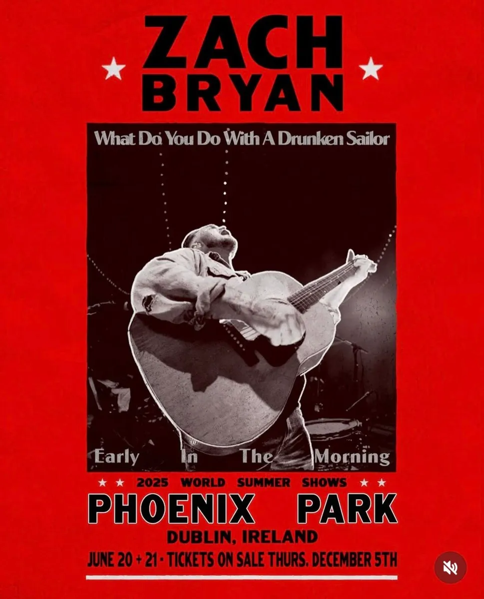 Zach Bryan Saturday 21st June Phoenix Park