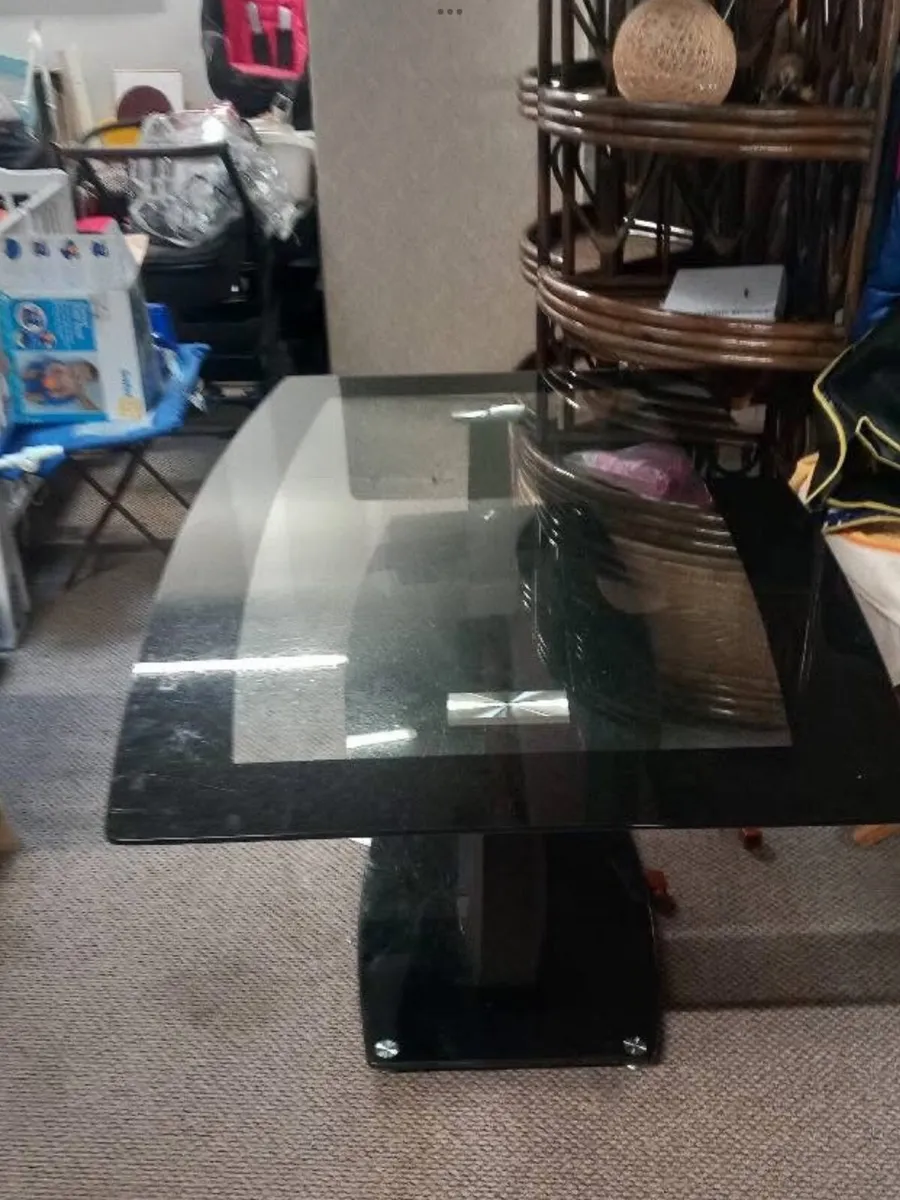 Black and glass dining table €40