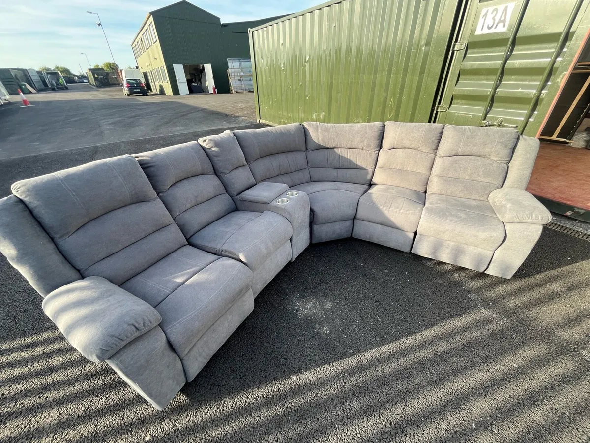 Large grey corner sofa couch furniture - Image 1