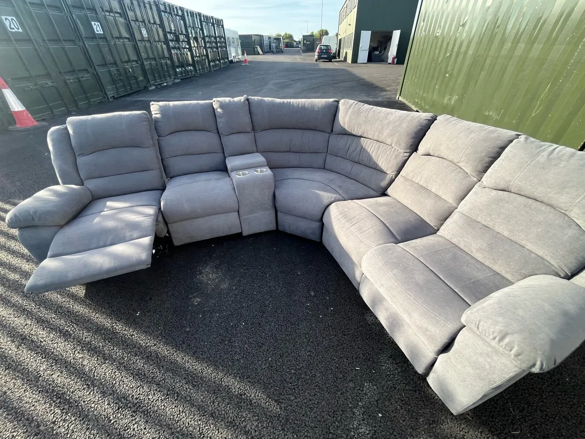 Large grey corner sofa couch furniture - Image 2