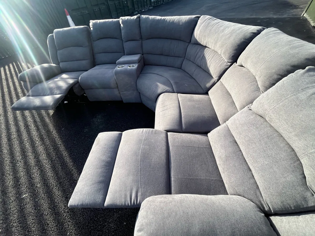 Large grey corner sofa couch furniture - Image 3