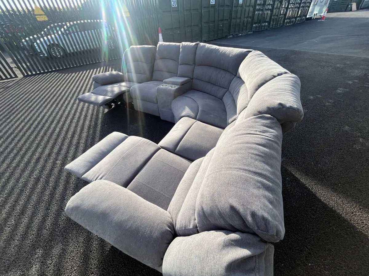 Large grey corner sofa couch furniture - Image 4