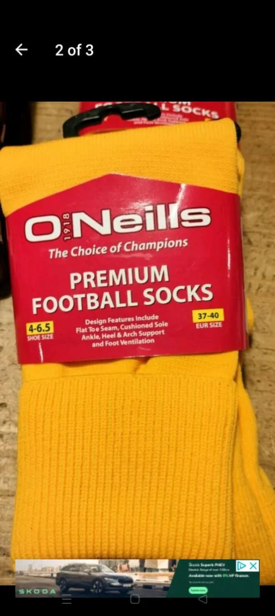 O NEILLS Adult Maroon socks, adult yellow socks.ne - Image 2