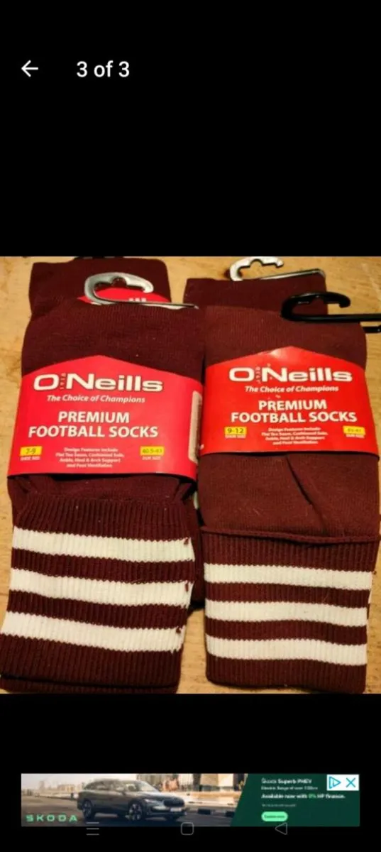 O NEILLS Adult Maroon socks, adult yellow socks.ne - Image 3