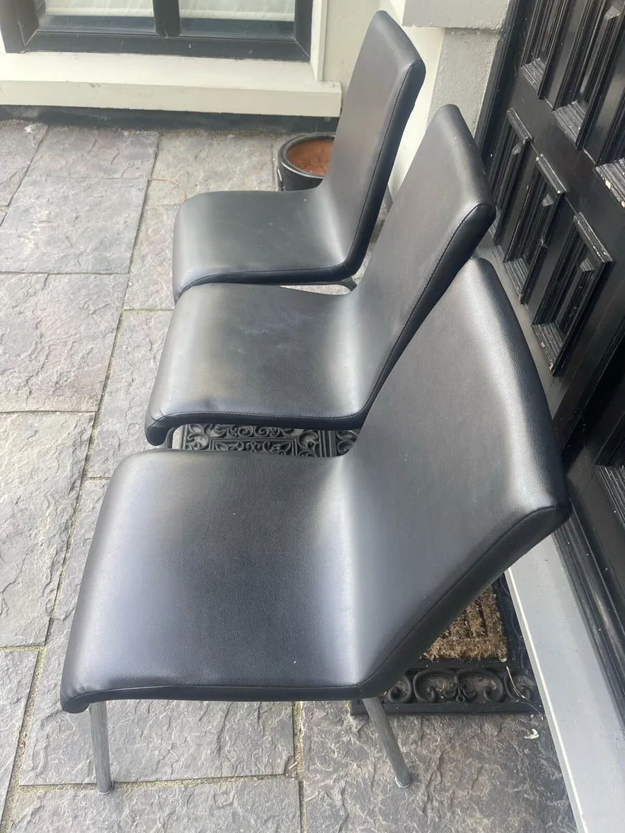 As New -1 Remaining x Black Leather Dining Chair - Image 2