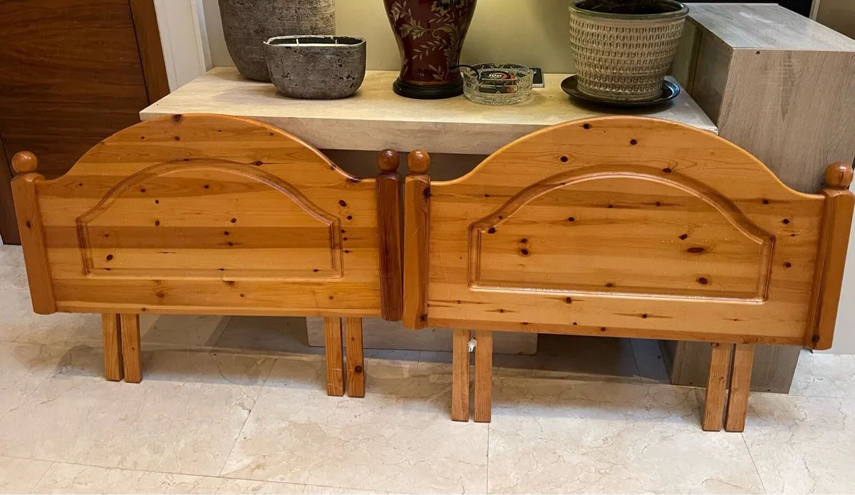 As New - Matching Pair Of Single Pine Headboards