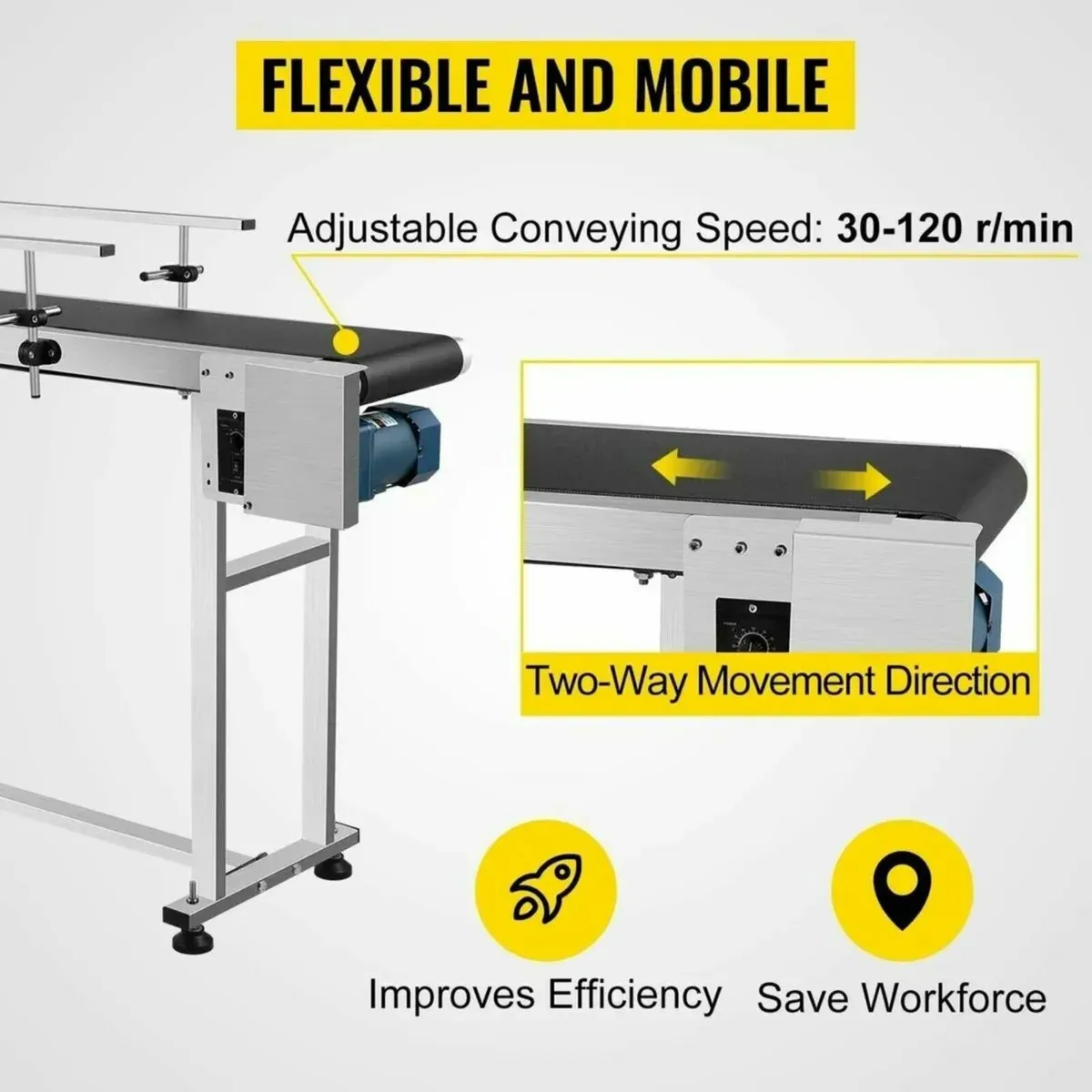 1500MM Conveyor System Featuring PVC Belt - Image 1