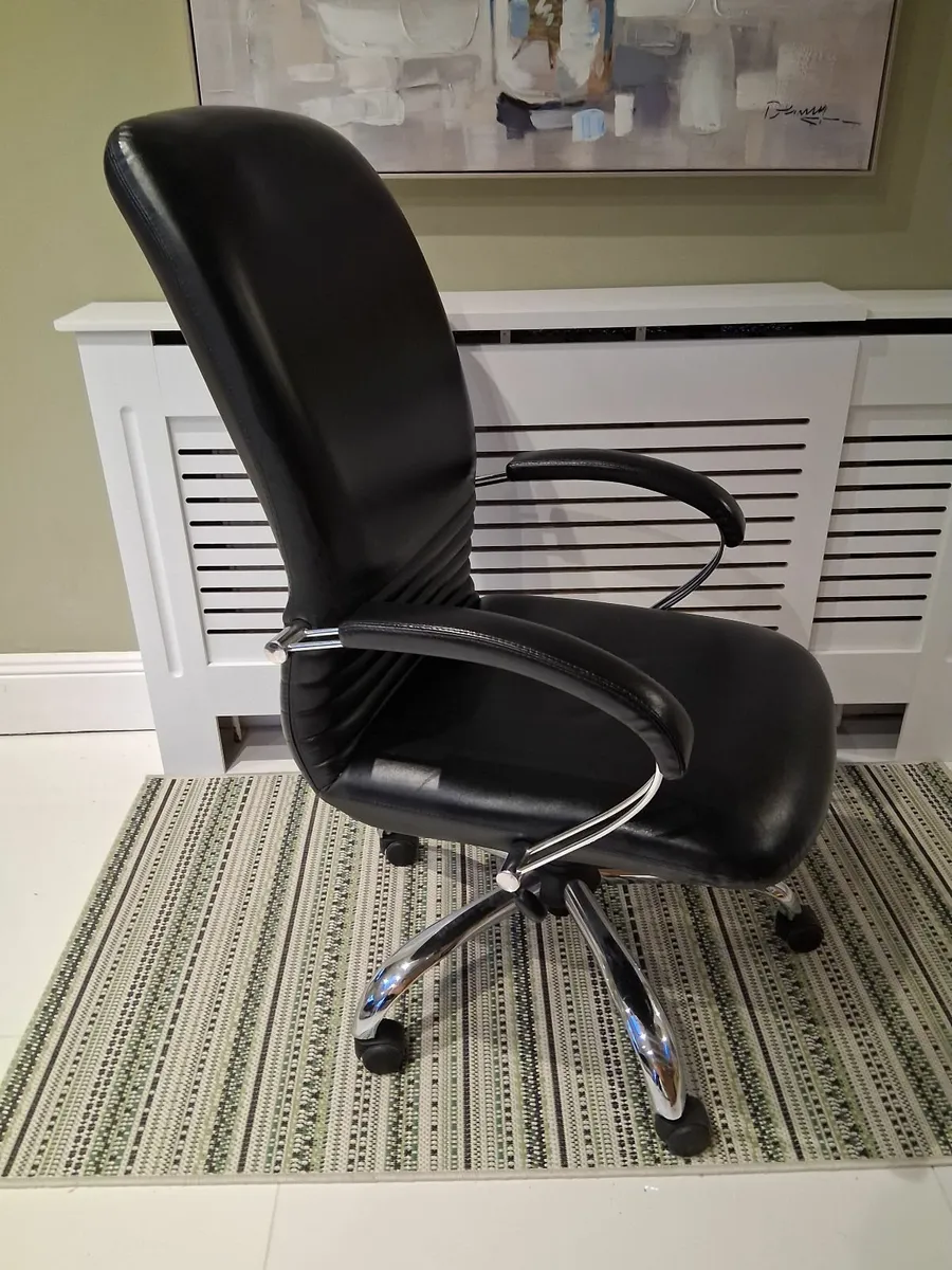 Black Leather Office Chair - Image 3