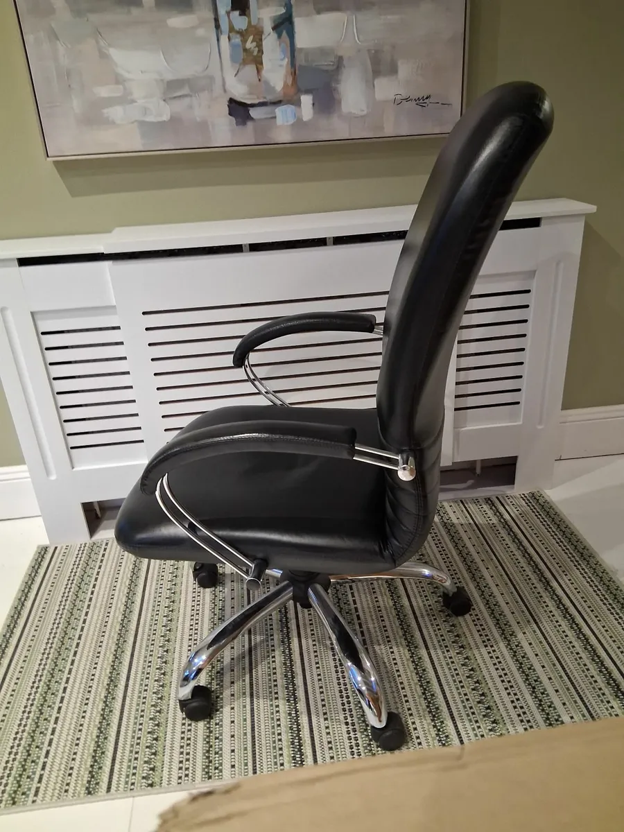 Black Leather Office Chair - Image 4
