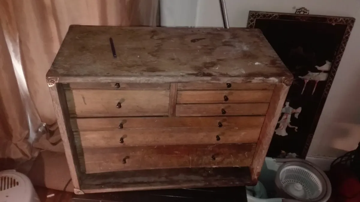 Antique wooden tool box - Image 1