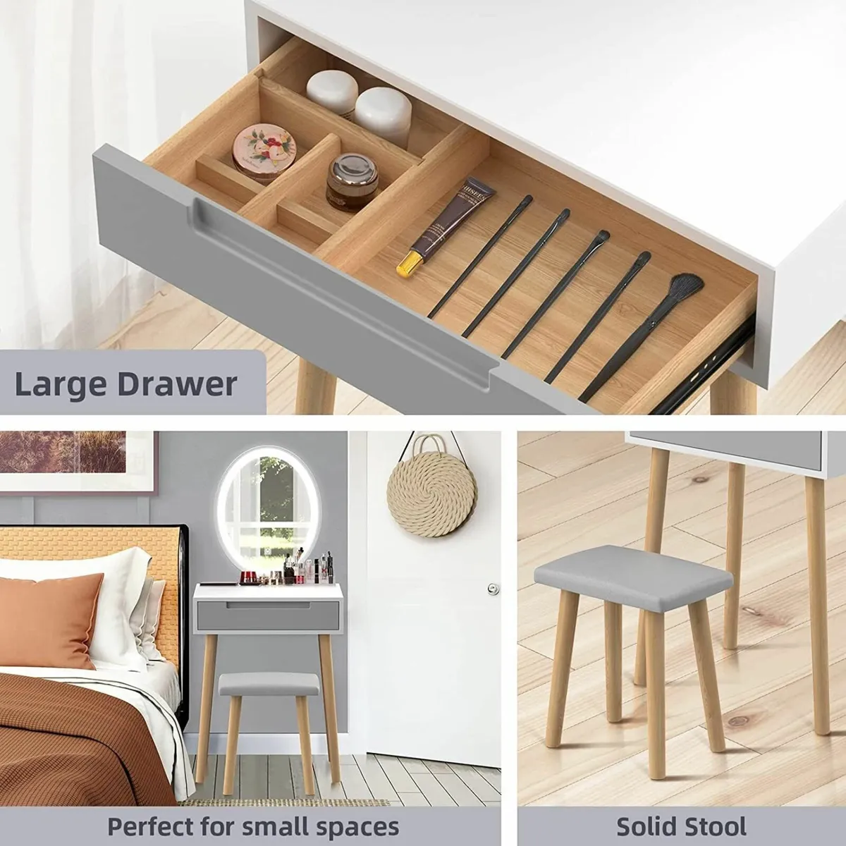 Makeup Vanity Table Set Dressing Table Drawer - Image 3