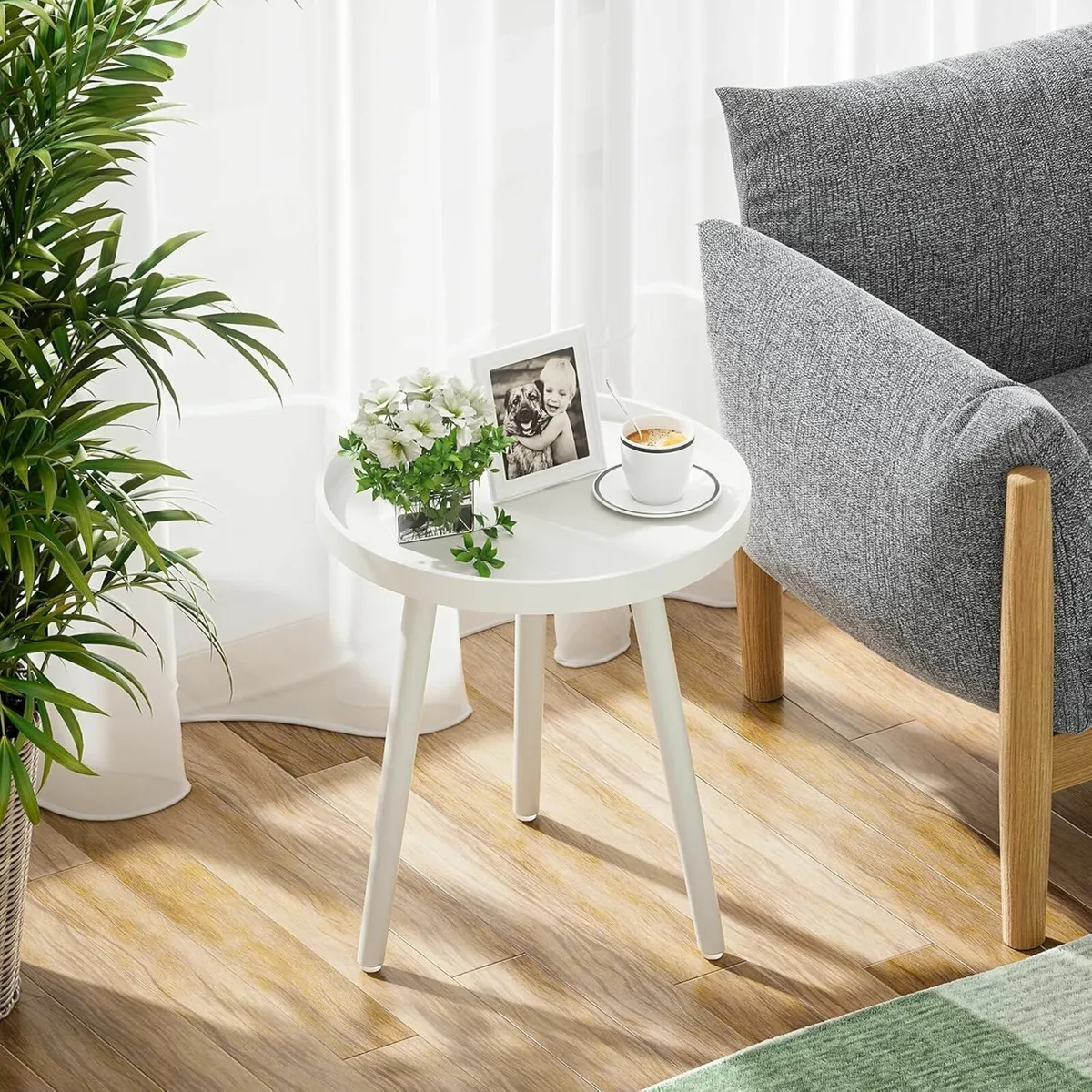 White Side Table of 2 Coffee tableTray End Table - Image 1