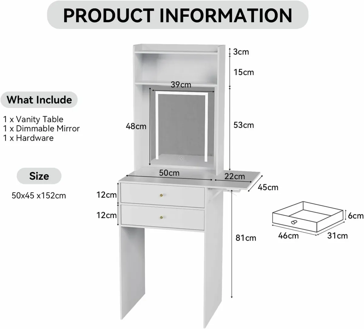 Dressing Table LED Lights, Vanity Table Bedroom - Image 3