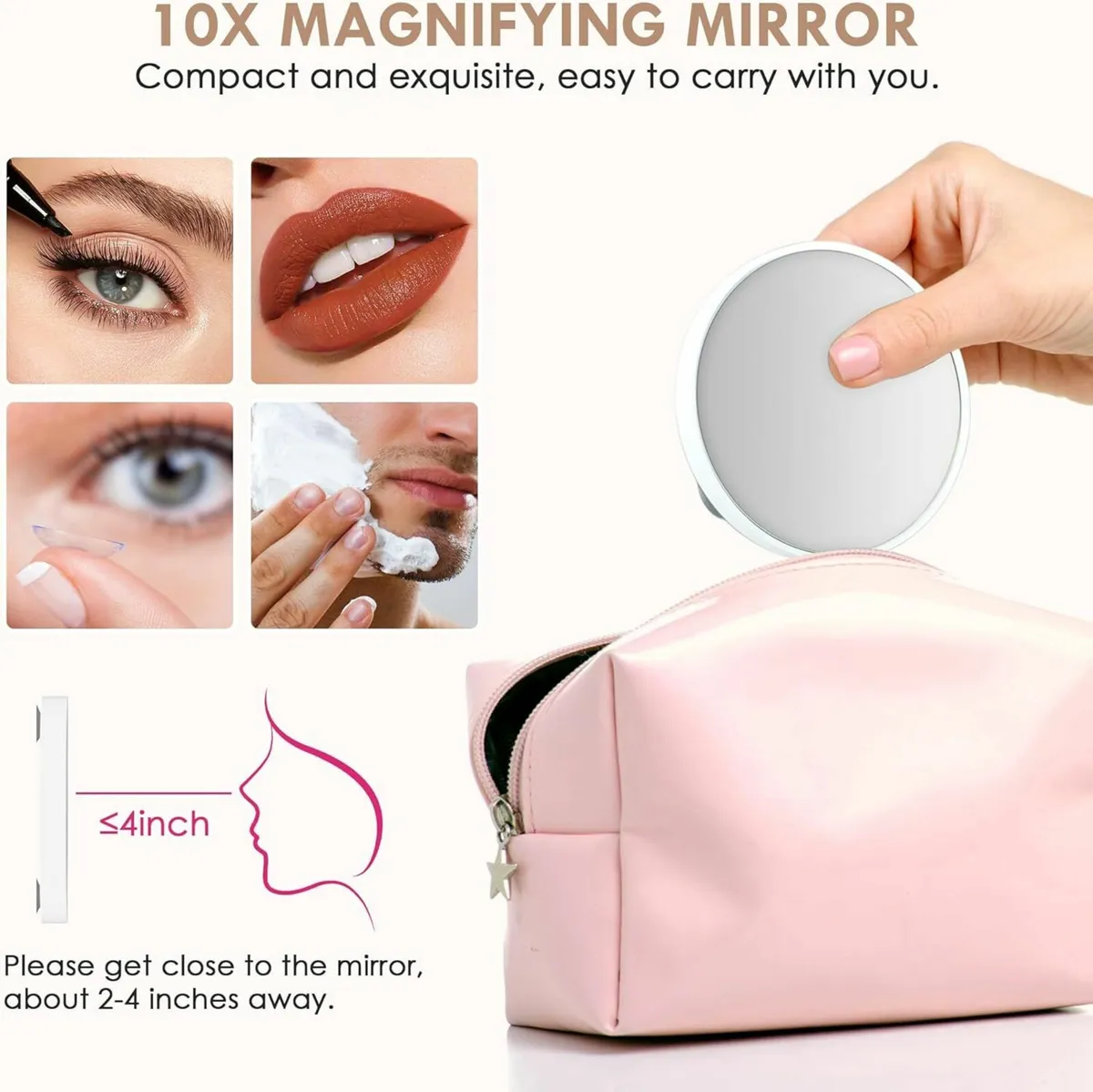 Vanity Mirror Makeup Mirror 3 Color Lights White - Image 3
