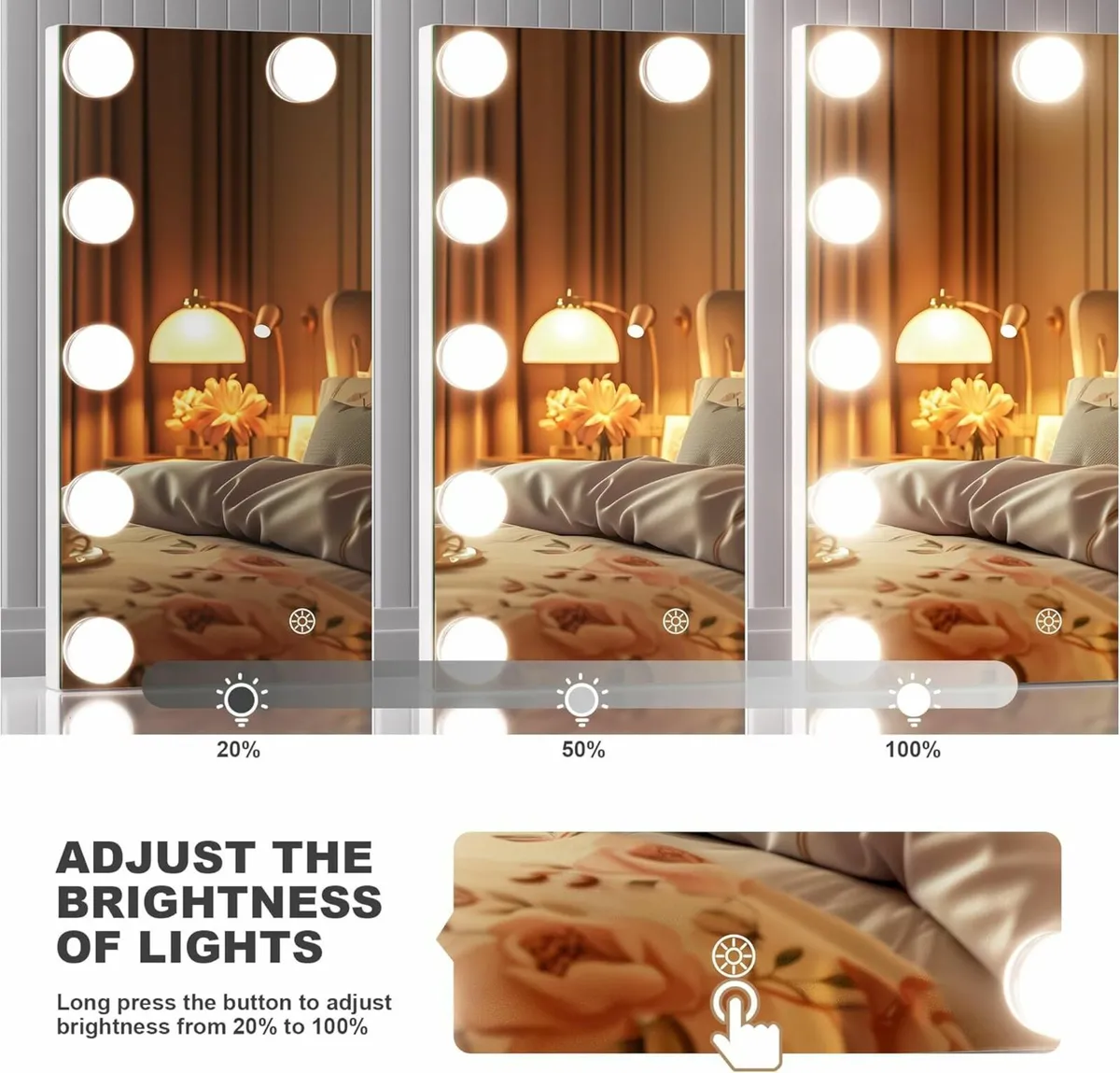 Vanity Mirror Lights, 35 x 28cm Hollywood Mirror - Image 3