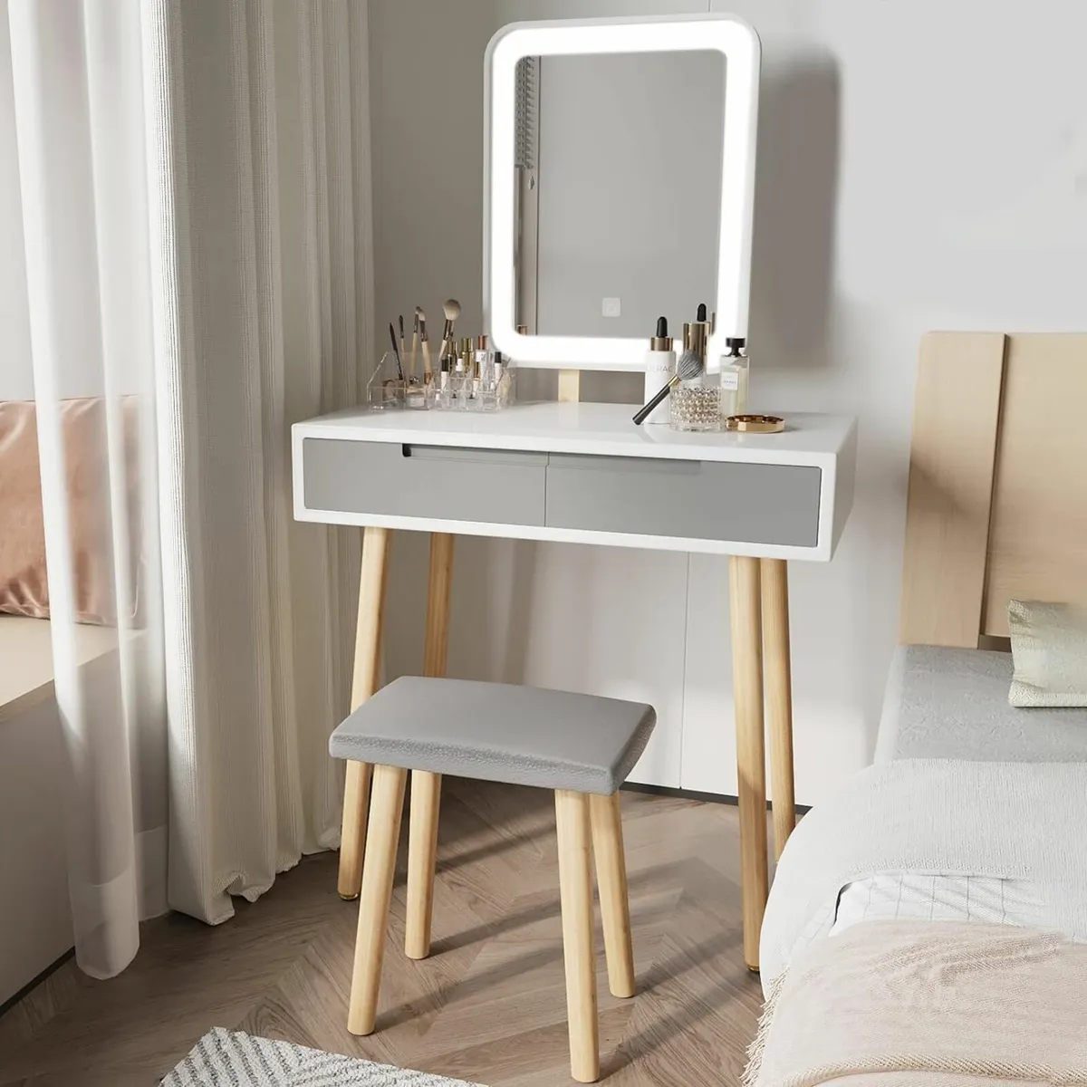 Dressing Table LED Lights Mirror table bedroom - Image 1