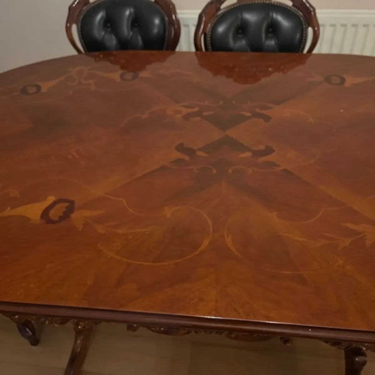 Solid Wood Dining Table with 6 Chairs - Image 2