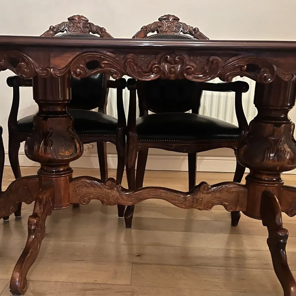 Solid Wood Dining Table with 6 Chairs - Image 4