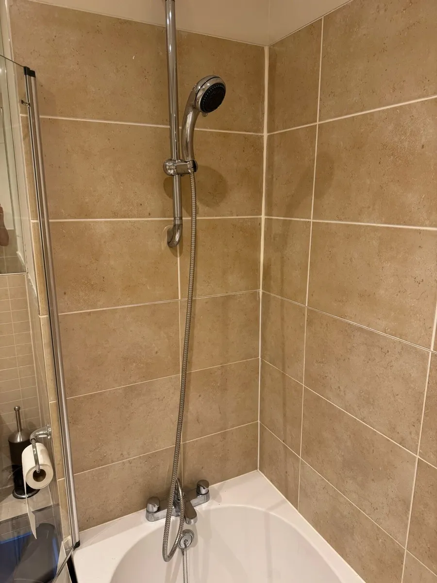 Bath, taps, mixer head and glass panel - Image 1