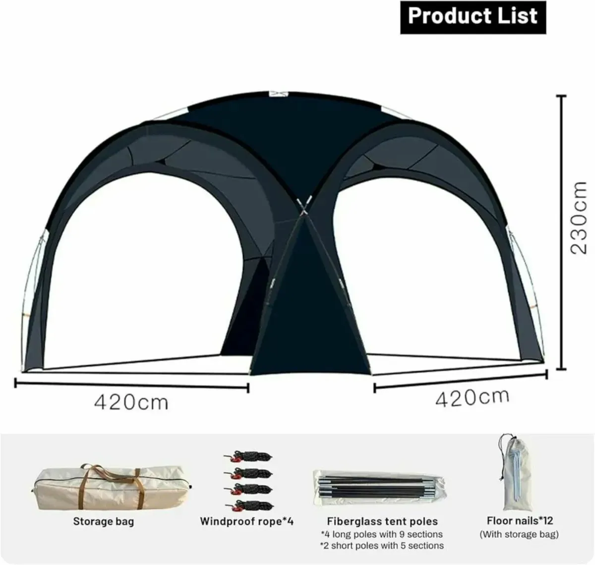 Camping Dome Gazebo round tent brand new - Image 2