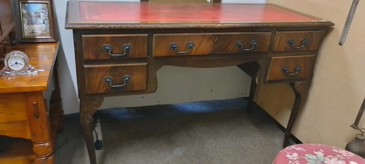 Decorative Mahogany Office Desk - Image 1