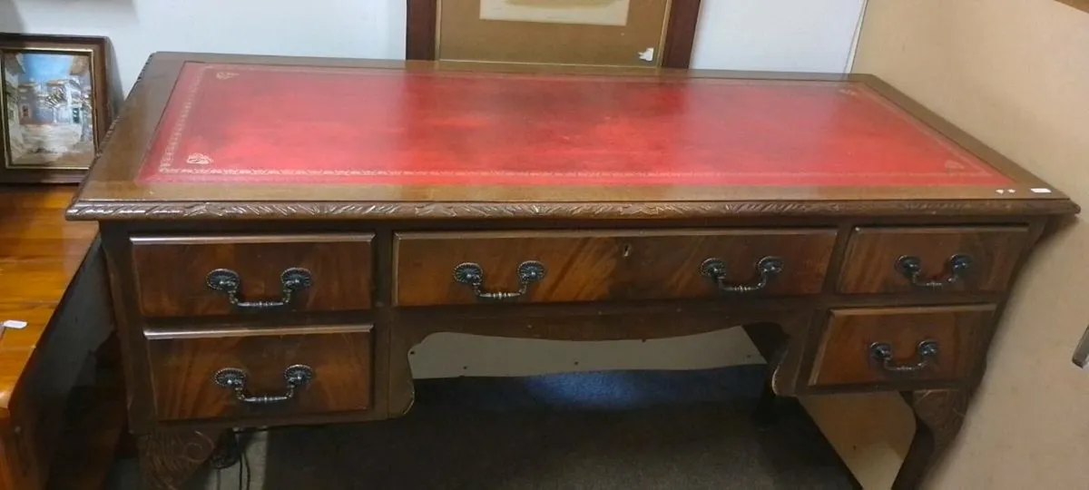 Decorative Mahogany Office Desk - Image 2