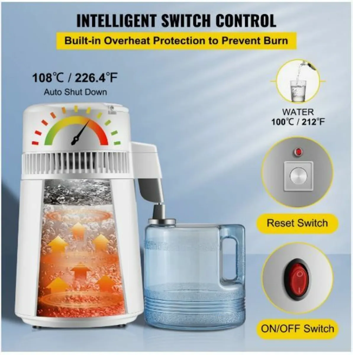 4L Pure Water Distiller 1L/h Water Purifier Filter - Image 3