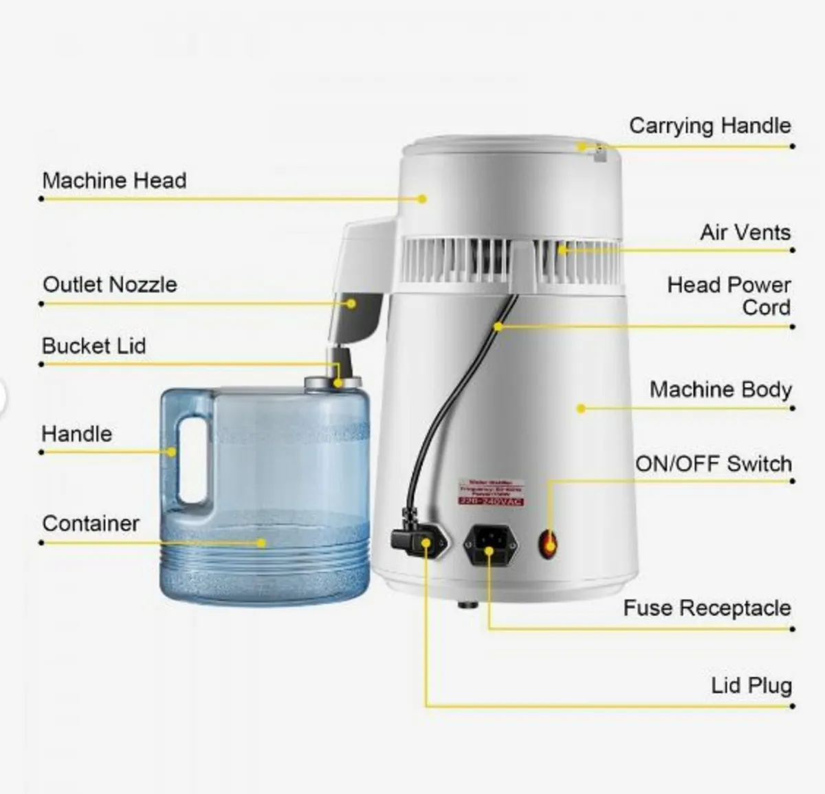 4L Pure Water Distiller 1L/h Water Purifier Filter - Image 4