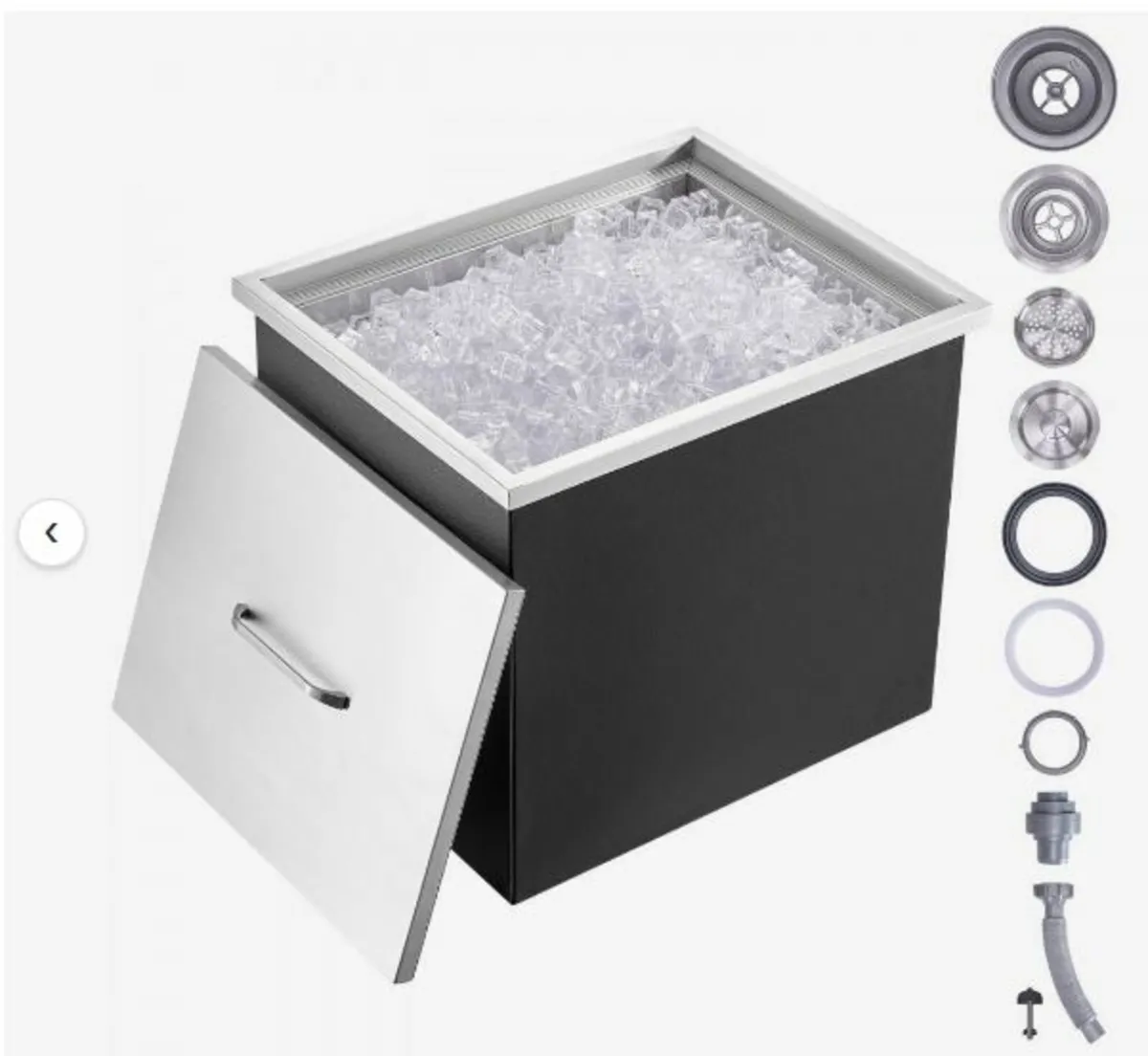Drop in Ice Chest, 21"L x 17"W x 18"H Stainless - Image 1