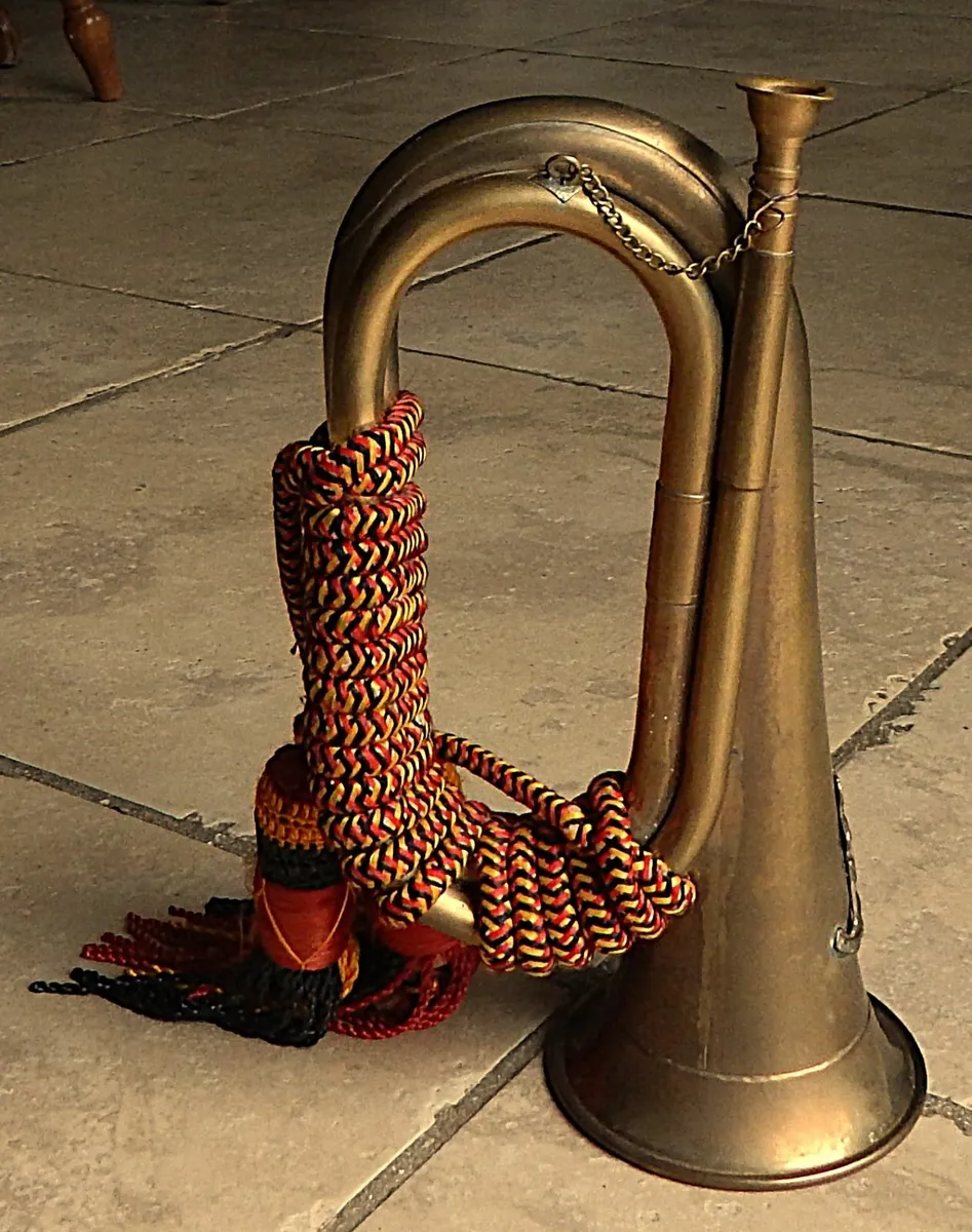 Vintage Royal Artillery Brass Bugle with Tassels - Image 3