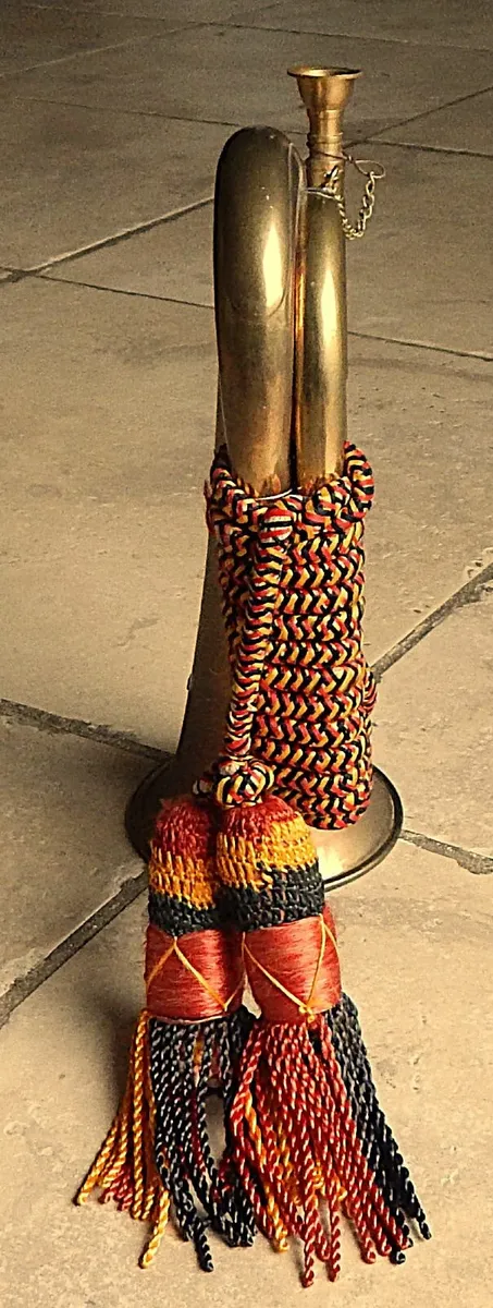 Vintage Royal Artillery Brass Bugle with Tassels - Image 4