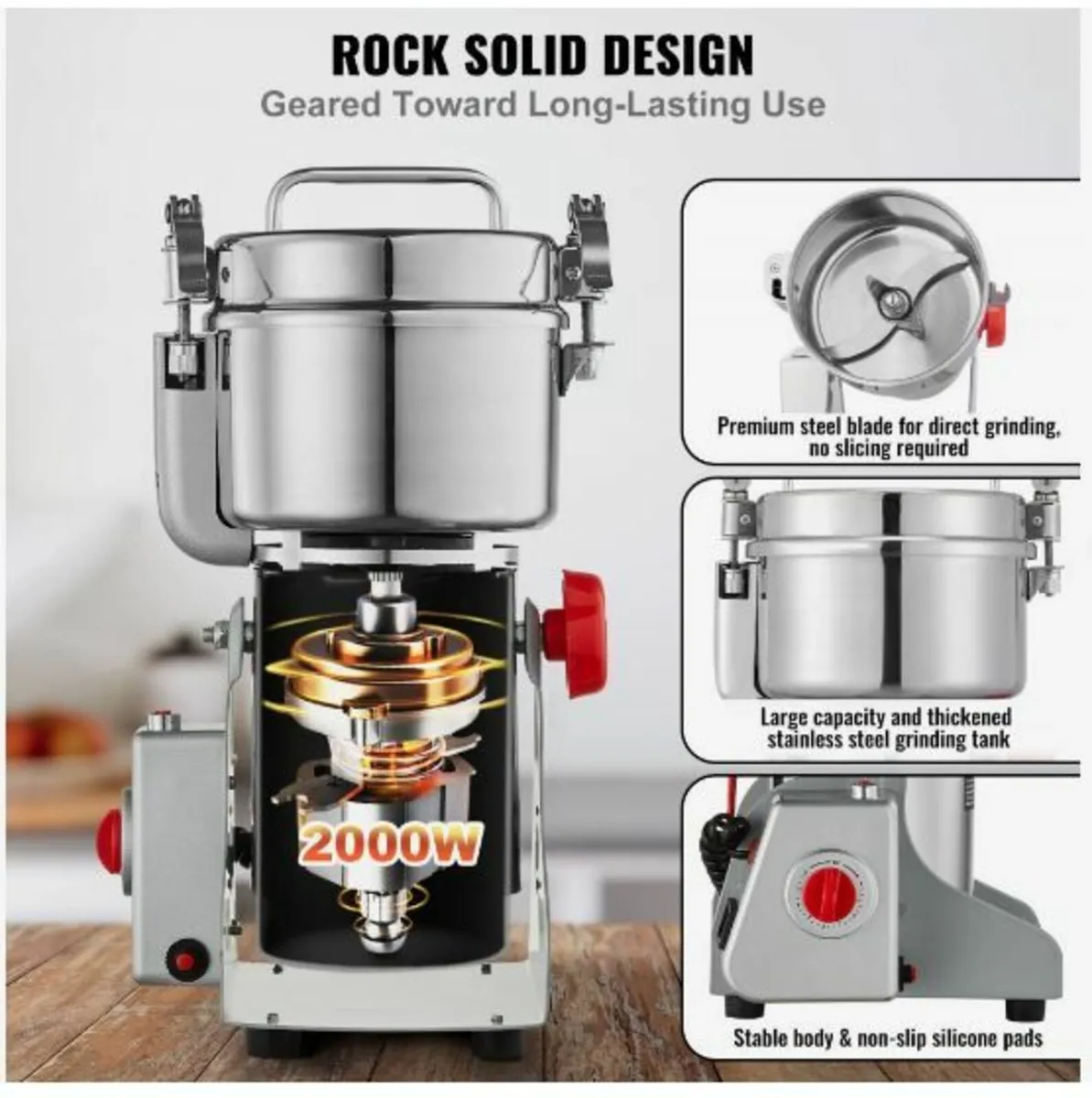 750g Commercial Spice Grinder Electric Grain Mill - Image 2