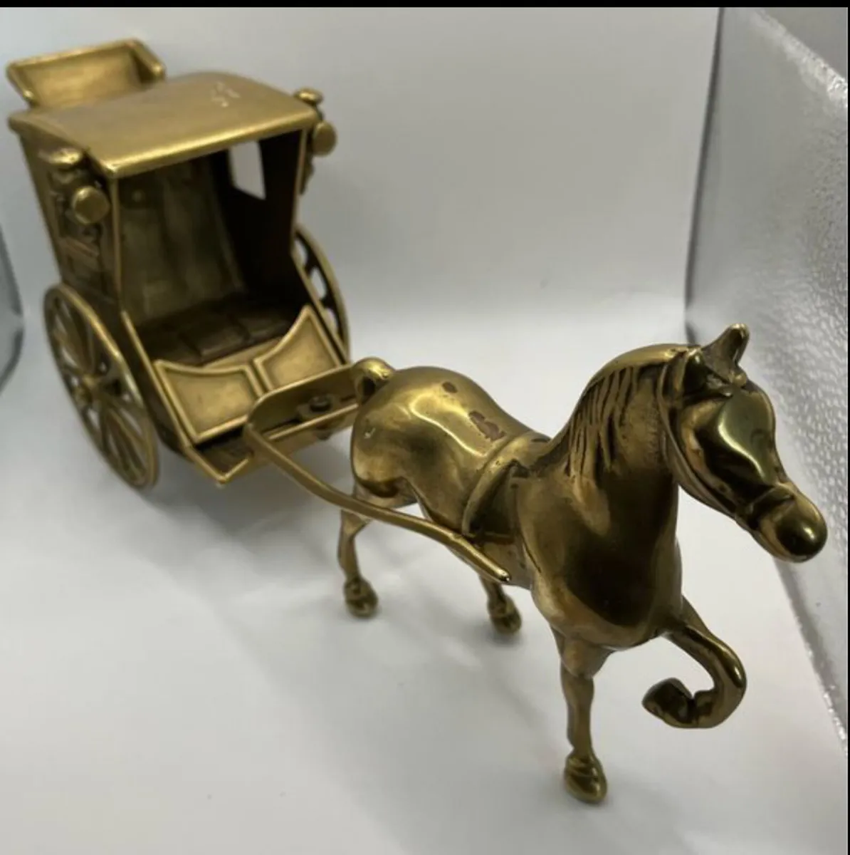Vintage Bronze Horse Drawn Carriage