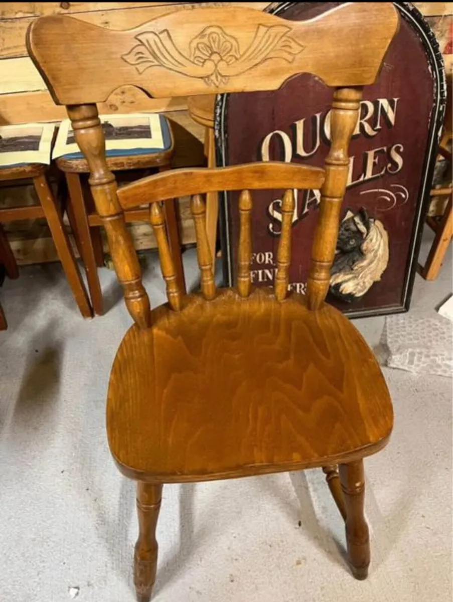 Vintage Farm house oak chairs - Image 2