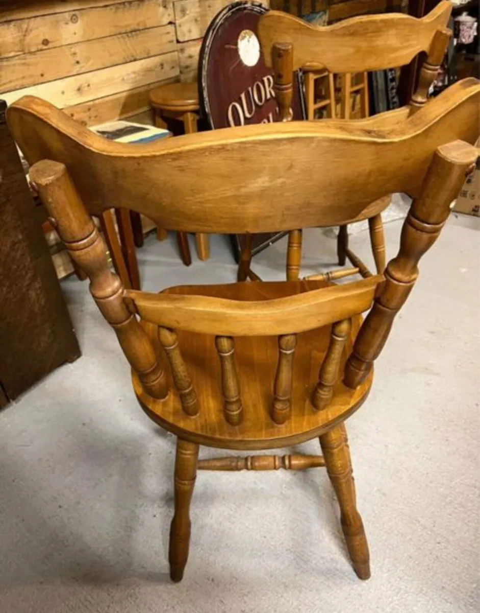 Vintage Farm house oak chairs - Image 3