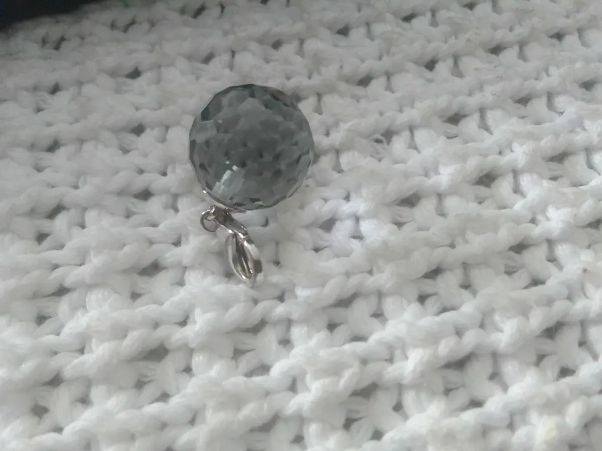 STERLING SILVER ESPRIT CRYSTAL ORB CHARM PENDANT - Image 2